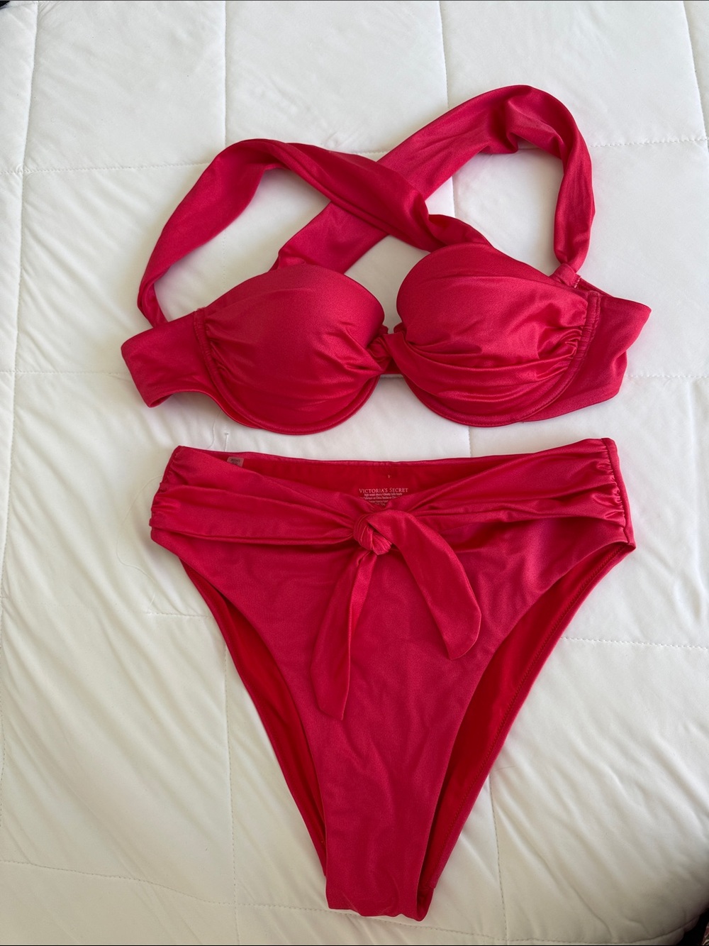 Victoria's Secret Bright Red High-Waist Cheeky Bikini Bottoms